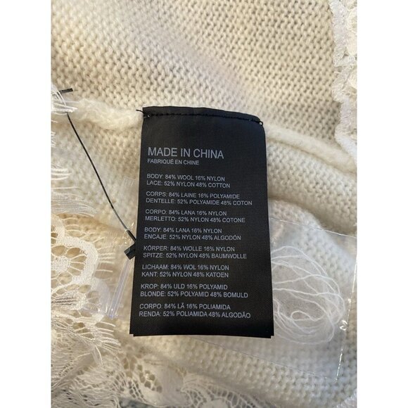 NWOT Club Monaco Sweater Wool Blend Lace Cream Size Small S New - Picture 4 of 4